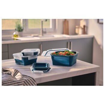 SILVERCREST® Frischhaltedosen-Sets mit Klickverschluss Silikon (Quadrat 4tlg.) - B-Ware sehr gut