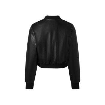 esmara® Damen Bikerjacke, in modischer Lederoptik, 36, schwarz/Struktur - B-Ware neuwertig
