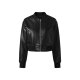 esmara® Damen Bikerjacke, in modischer Lederoptik, 36, schwarz/Struktur - B-Ware neuwertig