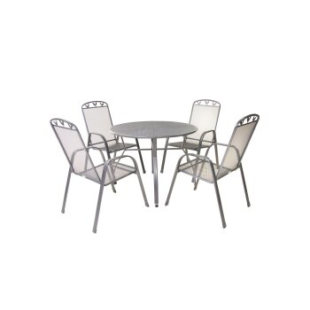 GREEMOTION Gartentischgruppe »Toulouse« (Tisch + 4 Stapelstühle, Ø100 x 74 cm) - B-Ware sehr gut