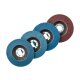 PARKSIDE® Fächerscheiben-Set / Klettschleifteller mit Schleifpapier-Set / Reinigungsscheibe / Schruppscheiben-Set, Ø 115 mm (Fächerschleifscheiben 4tlg.) - B-Ware neuwertig