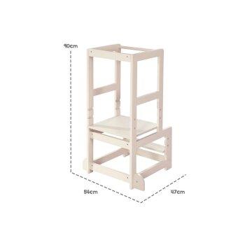 ROBA Lernturm, Montessori-Prinzip, aus Holz (cashmere) - B-Ware sehr gut