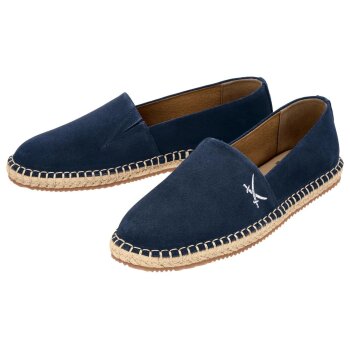 SANSIBAR Damen-Leder-Espadrilles, 41, navy - B-Ware sehr gut