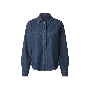 esmara® Damen-Jeanshemd, 46, blau - B-Ware neuwertig