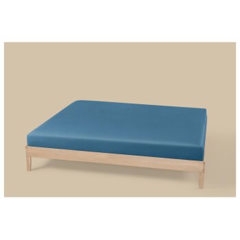 LIVARNO Spannbettlaken, Mikrofaser Jersey, 180-200 cm, blau - B-Ware neuwertig