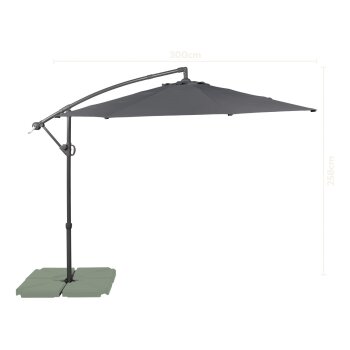 LIVARNO Ampelschirm, Ø300 cm, anthrazit - B-Ware