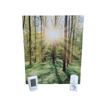 marmony® Infrarot-MOTIV-Heizkörper 500 W mit Thermostat MTC-40 (Wald) - B-Ware neuwertig