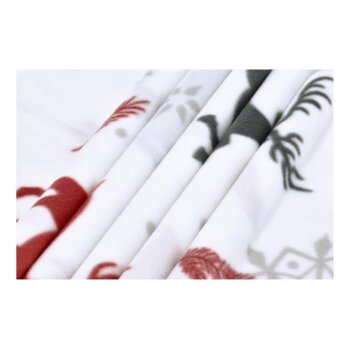 LIVARNO® Fleece-Bettwäsche, 140 x 200 cm, 70 x 90 cm, Hirsche weiß - B-Ware neuwertig