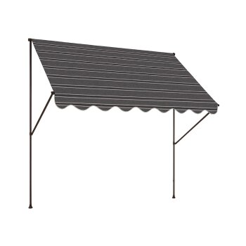 Angerer Klemmmarkise (grau-schwarz gestreift, 200 cm...