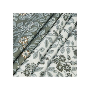 LIVARNO home Mikrofaser-Satin-Bettwäsche,160 x 200 cm, 70 x 80 cm, Blumen/grün/weiß - B-Ware neuwertig