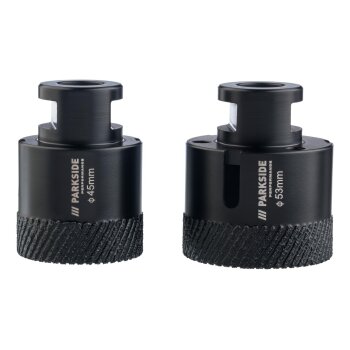 PARKSIDE PERFORMANCE® Diamant-Bohrkronen / Diamant-Bohrkrone, 5 Stück / 4 Stück / 2 Stück / 1 Stück (ø 45, 53 mm) - B-Ware neuwertig