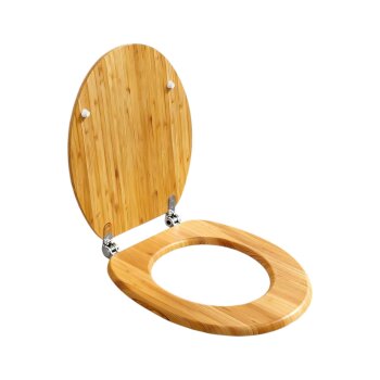 Ribelli WC Sitz mit Absenkautomatik, O-Form, Bambusmotiv...