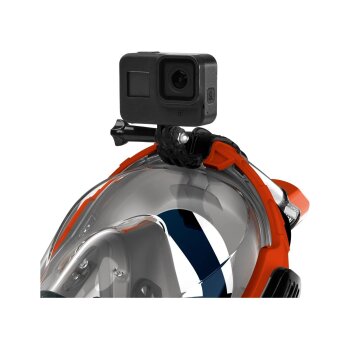 CRIVIT Schnorchelmaske (orange/blau, S/M) - B-Ware Transportschaden Kosmetisch