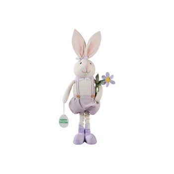 LIVARNO® Deko-Hase (Hase mit Blume flieder) - B-Ware neuwertig