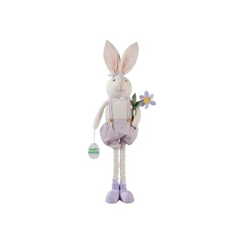 LIVARNO® Deko-Hase (Hase mit Blume flieder) - B-Ware neuwertig