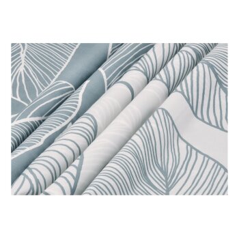 LIVARNO® Mikrofaser-Satin-Bettwäsche, 200 x 220 cm, 70 x 90 cm, Blätter/grau - B-Ware neuwertig