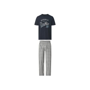 esmara® MEN Herren-Pyjama, L (52/54) marineblau/grau...