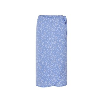 ESMARA® Damen Midi-Wickelrock, mit modischer Crinklestruktur (hellblau mit Blumen, S(36/38)) - B-Ware sehr gut