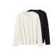 esmara® Damen Langarmshirt, 2 Stück, L (44/46), schwarz/weiß - B-Ware sehr gut