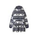 Damen/Herren Plüsch-Hoodie (navy/weiß, S/M) - B-Ware sehr gut