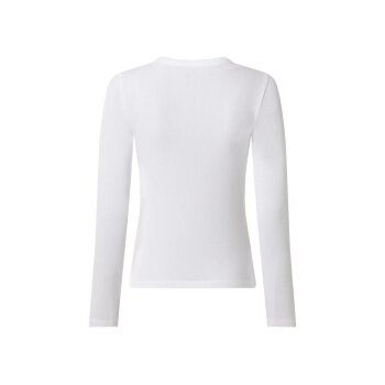 esmara® Damen Geripptes Langarmshirt (Weiß, XS(32/34)) - B-Ware sehr gut