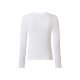 esmara® Damen Geripptes Langarmshirt (Weiß, XS(32/34)) - B-Ware sehr gut