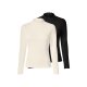 esmara® Damen Langarmshirt, 2 Stück, M (40/42), schwarz/weiß - B-Ware sehr gut