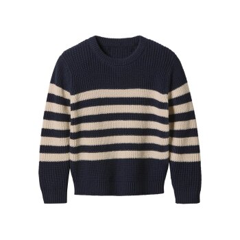 LUPILU® Kinder Strickpullover (navy/beige, 122/128) - B-Ware sehr gut