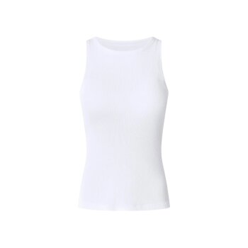 ESMARA® Damen Geripptes Top, mit integriertem BH (Weiß, M (40/42)) - B-Ware sehr gut