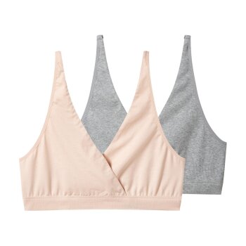 ESMARA® Damen Still-Bustiers, 2 Stück (Grau/Rosa, S(36/38)) - B-Ware sehr gut