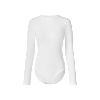 esmara® Damen Gerippter Langarmbody (Weiß, S(36/38)) - B-Ware sehr gut