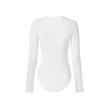 esmara® Damen Gerippter Langarmbody (Weiß, S(36/38)) - B-Ware sehr gut