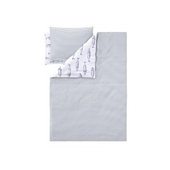 LIVARNO® Edel-Renforcé-Bettwäsche, 200 x 220 cm, 70 x 90 cm, Fische - B-Ware neuwertig