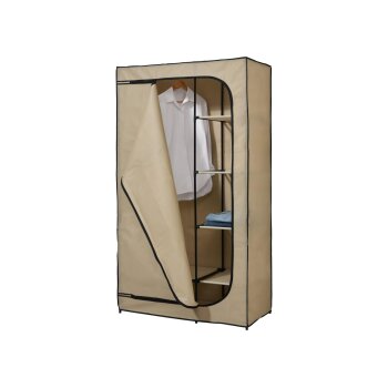 LIVARNO® Textilkleiderschrank, anthrazit, beige - B-Ware