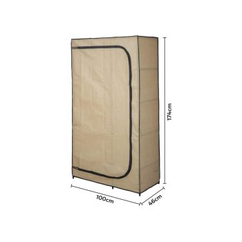 LIVARNO® Textilkleiderschrank, anthrazit, beige - B-Ware
