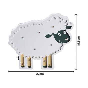 LIVARNO® Holzlampe mit LED, batteriebetrieben, Schaf...