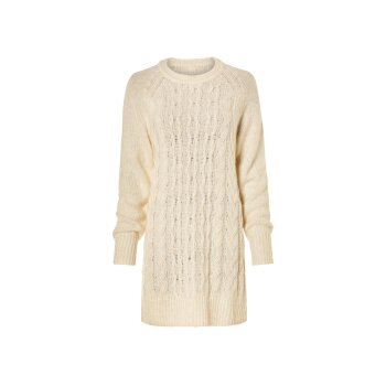 esmara® Damen-Strickkleid, leger geschnitten, L, creme - B-Ware neuwertig