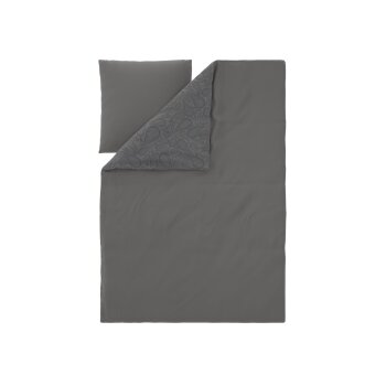 LIVARNO® Wendebettwäsche, aus Plüsch, 140 x 200 cm, grau - B-Ware neuwertig