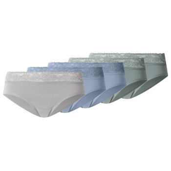 esmara® Damen-Hipster, mit Spitze, 5 Stück, S, grün/blau/grau - B-Ware neuwertig