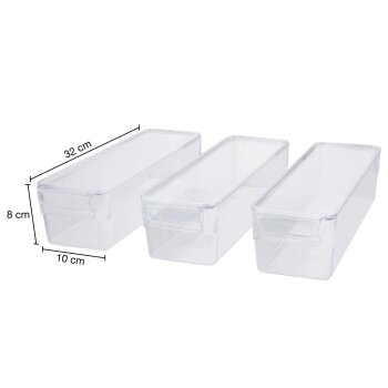SILVERCREST® Kühlschrank-Organizer mit Deckel, 3er Set, 2 L - B-Ware Transportschaden Kosmetisch