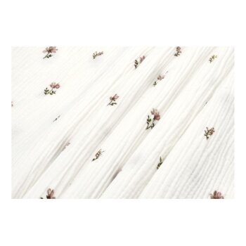LIVARNO ® Musselin Bettwäsche, 200 x 220 cm, Blumen/weiß - B-Ware neuwertig
