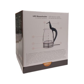 Michelino Wasserkocher mit LED-Beleuchtung, 1.7 L, silber - B-Ware neuwertig