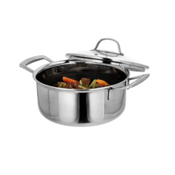 SILVERCREST® Premium-Edelstahltopf mit Wabenstruktur, Ø 20 cm - B-Ware neuwertig