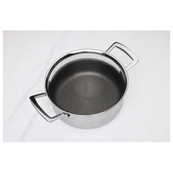SILVERCREST® Premium-Edelstahltopf mit Wabenstruktur, Ø 20 cm - B-Ware neuwertig