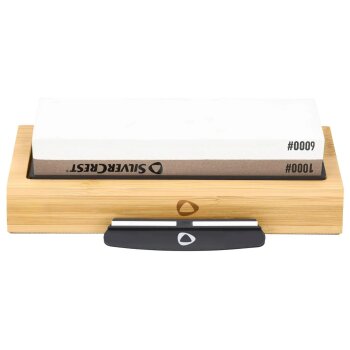 SILVERCREST® 2-in-1-Schleifstein, mit Bambusbasis - B-Ware Transportschaden Kosmetisch