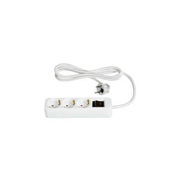 TRONIC® Steckdosenleiste, mit 3 Buchsen, weiß -...