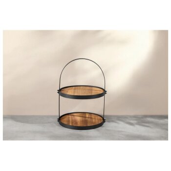 SILVERCREST® Etagere mit Akazienholz (Etagere Rund) - B-Ware neuwertig