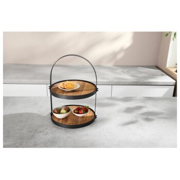 SILVERCREST® Etagere mit Akazienholz (Etagere Rund) - B-Ware neuwertig