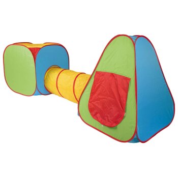 LUPILU® Spielzelte mit Tunnel (grün/gelb/rot) -...