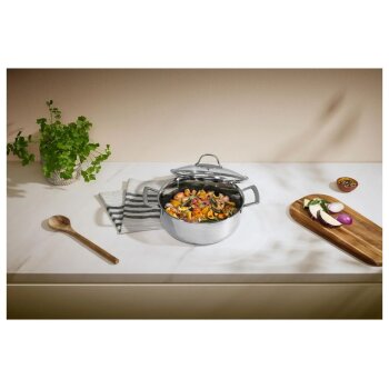 SILVERCREST® Premium-Edelstahltopf mit Wabenstruktur, Ø 24 cm - B-Ware sehr gut